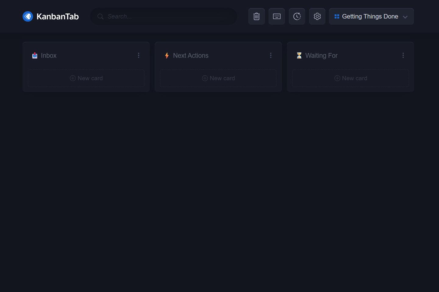 Getting Things Done (GTD) Kanban Board Preview