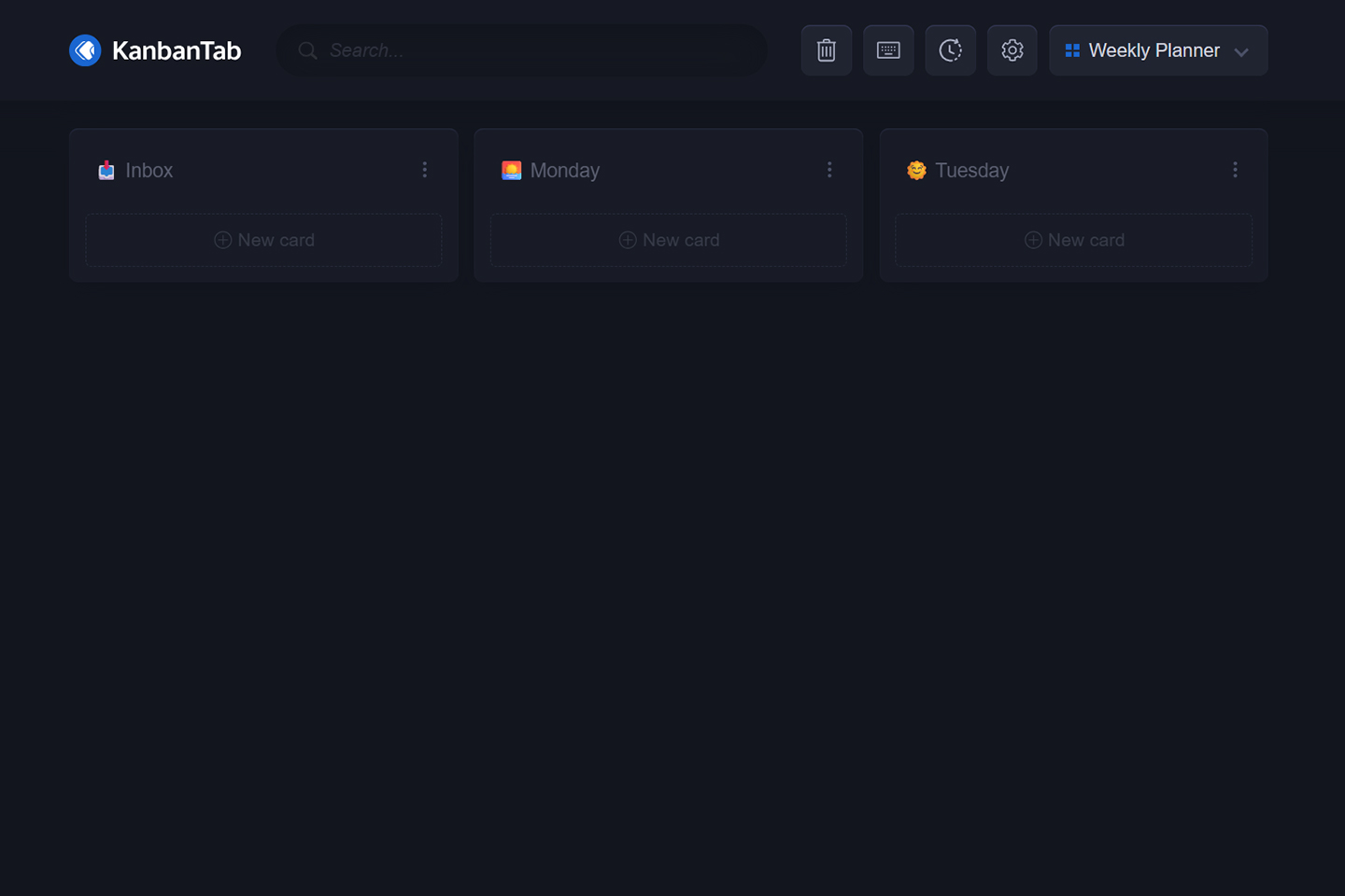 Weekly Planner Kanban Board Preview